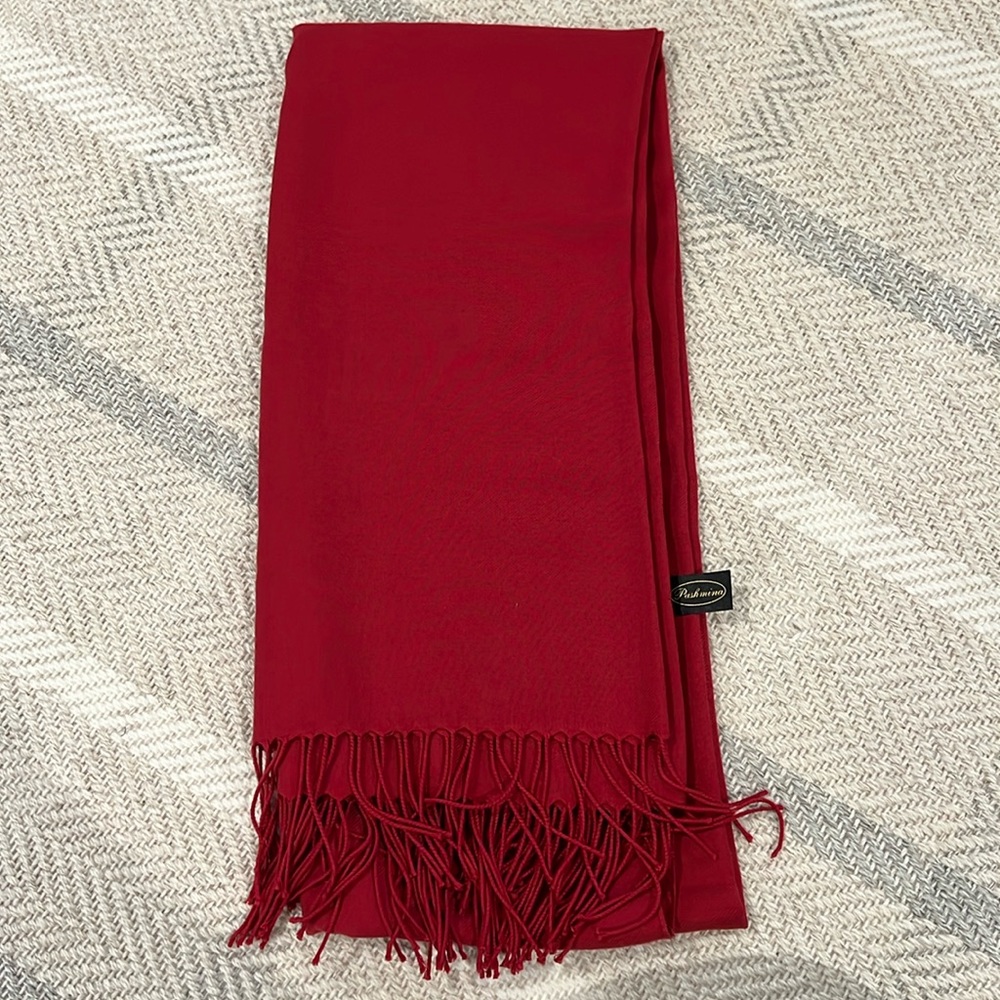 Red Pashmina - Silk Scarf